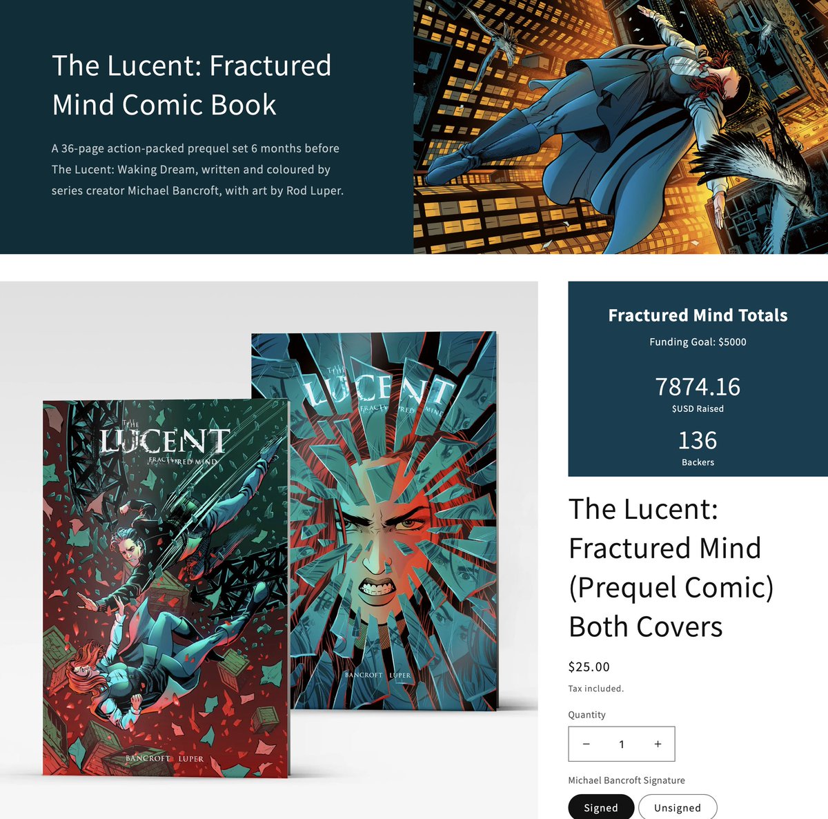 thelucentcomic's tweet image. Crazy! Just a few hours in and Fractured Mind is already past Waking Dream's day 1 backer count, and on our way to five figures. THANK YOU so much to everyone who's backed and shared the campaign. Couldn't do any of this without you!