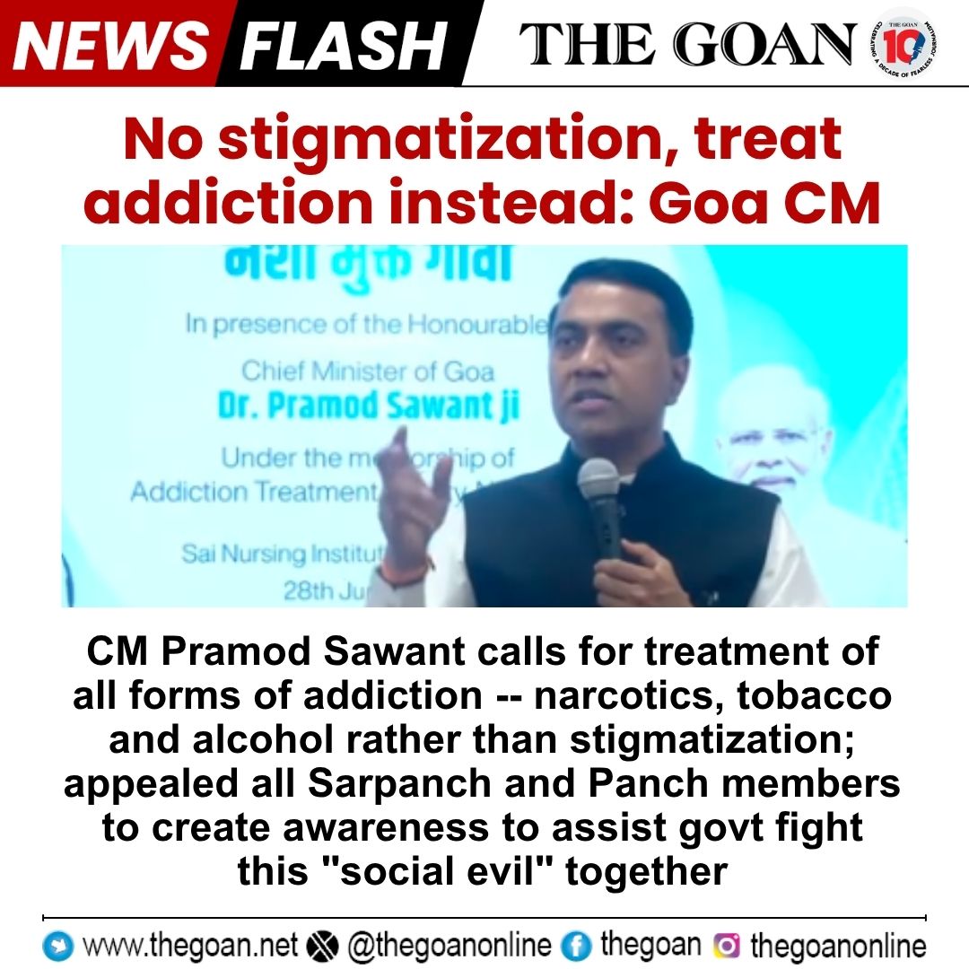 thegoanonline's tweet image. No #stigmatization, treat #addiction instead: Goa CM

#Goa #BreakingNews