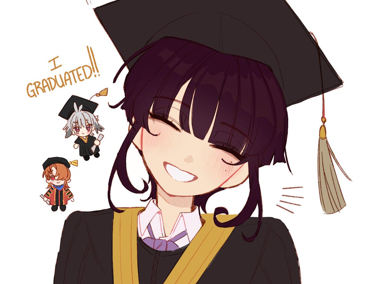 cenemetsu's tweet image. i graduated high school today! 🥳