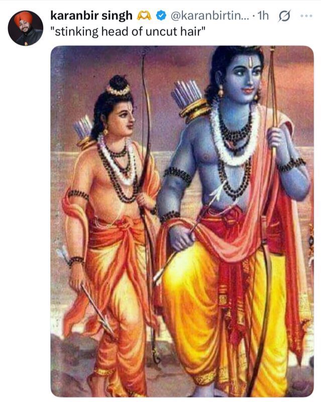 Hello <a href="/PunjabPoliceInd/">Punjab Police India</a> Kindly take action against this handle <a href="/karanbirtinna/">karanbir singh 🫶</a> for mocking and insulting Hindu Gods and trying to create communal rift.