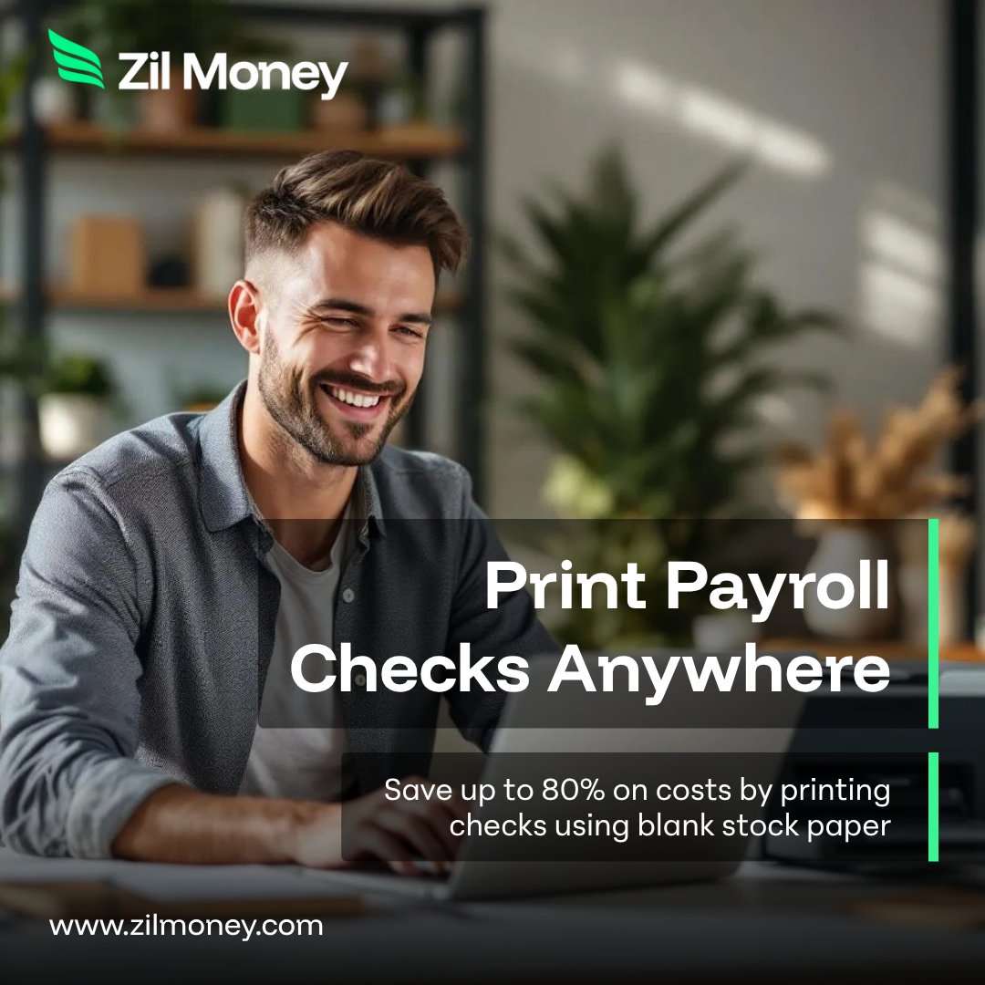 ZilMoney's tweet image. Zil Money makes it easy to print payroll checks. Simplify your payroll process and print checks instantly with our secure platform!

Learn more: zilmoney.com/print-payroll-…

Click here for interactive demo: zilmoney.storylane.io/share/opqxoznx…

#PrintPayrollChecks #CheckPrinting