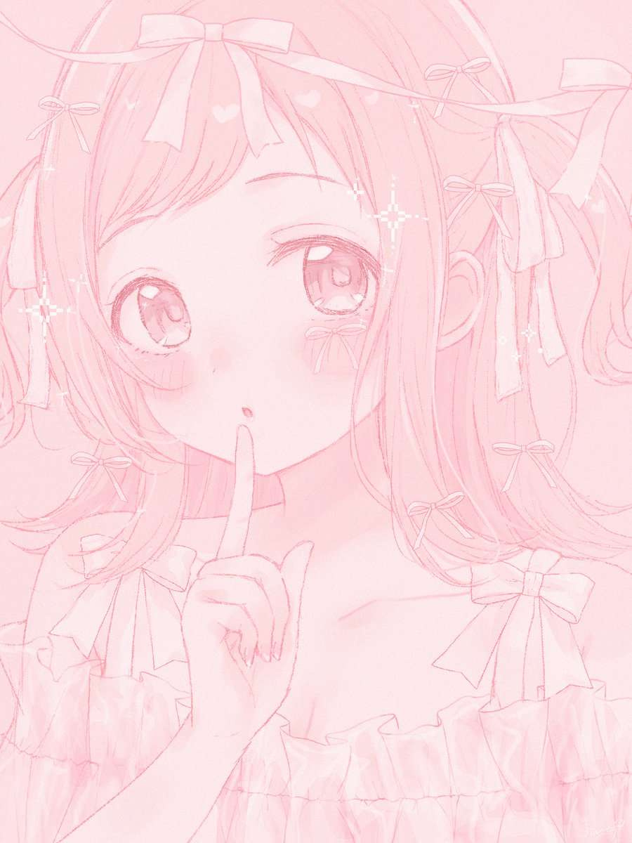 「リボンいっぱいの真乃です」|ガメソのイラスト