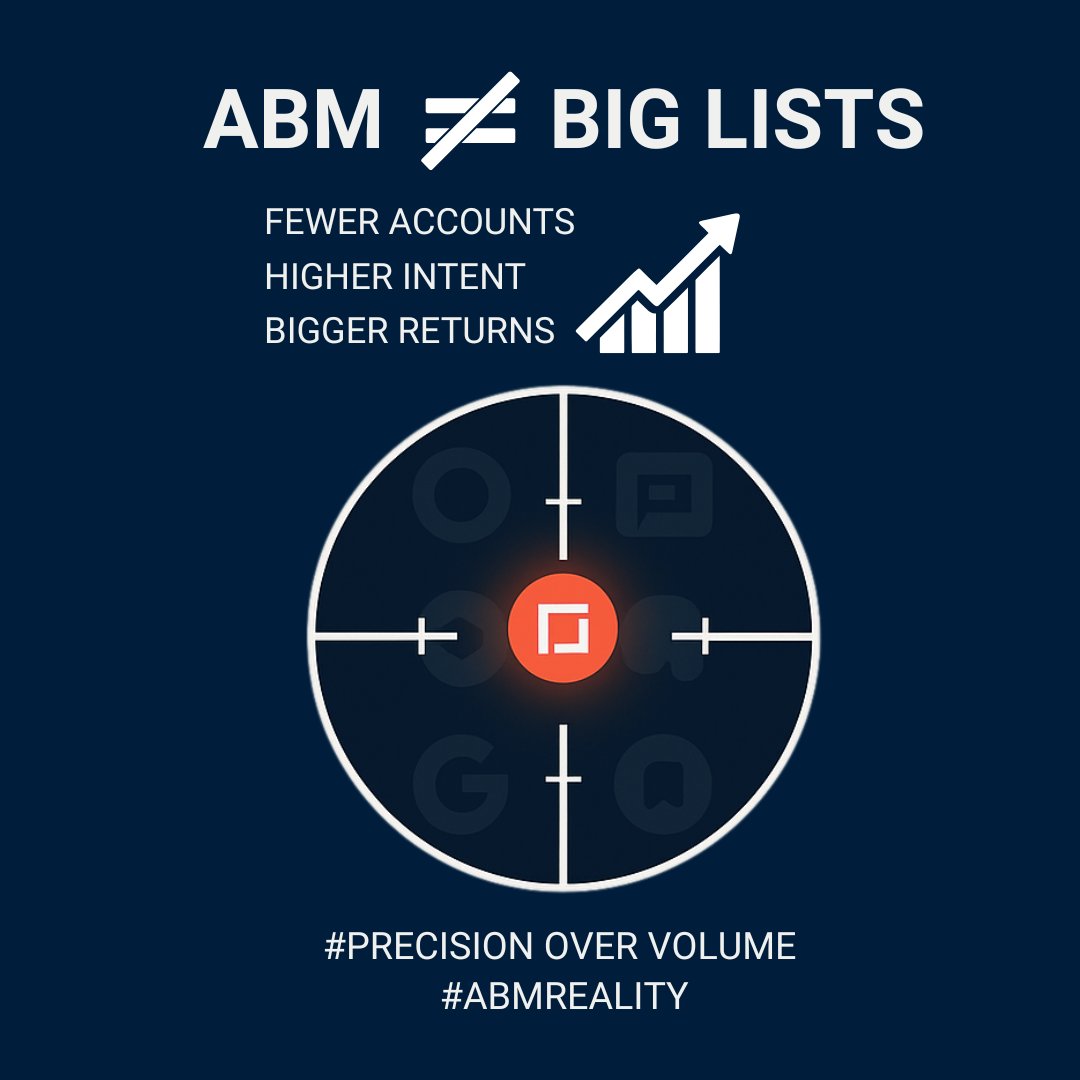 hangar49's tweet image. ABM ≠ big lists. Fewer accounts. Higher intent. Bigger returns. 🔁

#PrecisionOverVolume #ABMReality