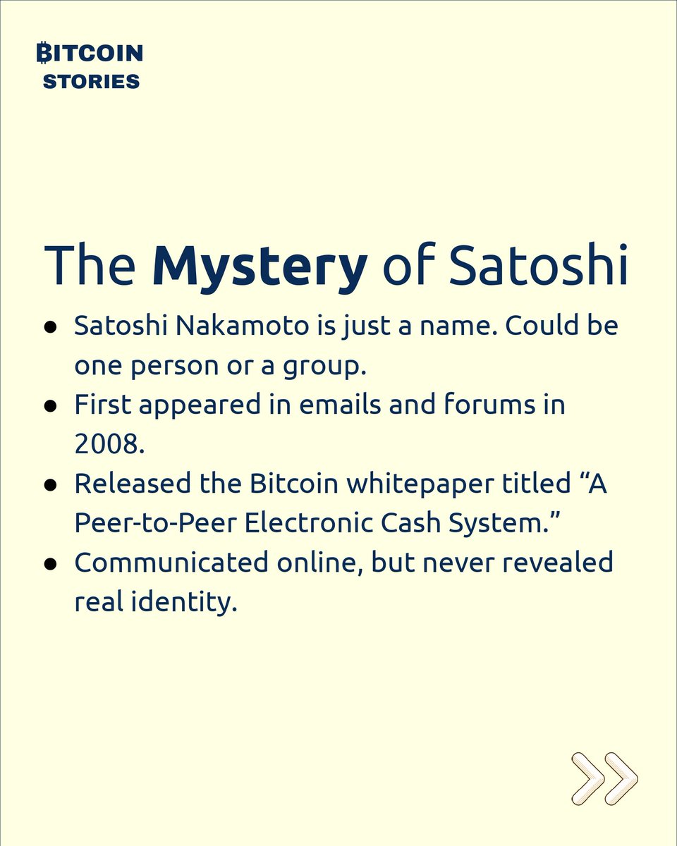 BitcoinStories1's tweet photo. Who invented Bitcoin?
Someone called Satoshi Nakamoto.
No one knows who they really are.
Because Bitcoin was never meant to belong to anyone.
Not a government.
Not a company.
Not even its creator.
It’s money for the people—open, neutral, and unstoppable. https://t.co/60uJkTUmbT