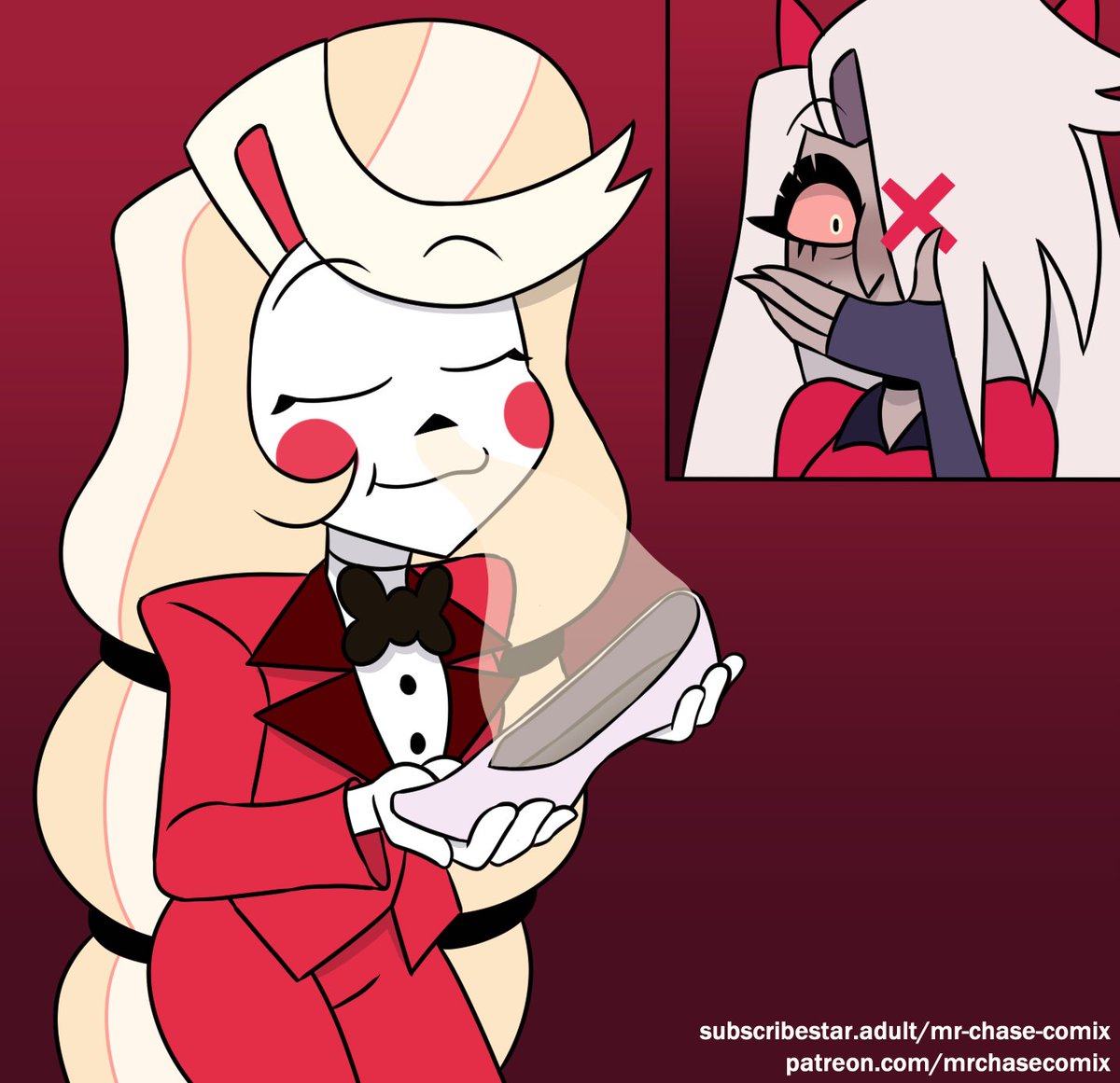 Charlie Sniffing Vaggie's Flat #hazbinhotel #CharlieMorningstar #vaggie