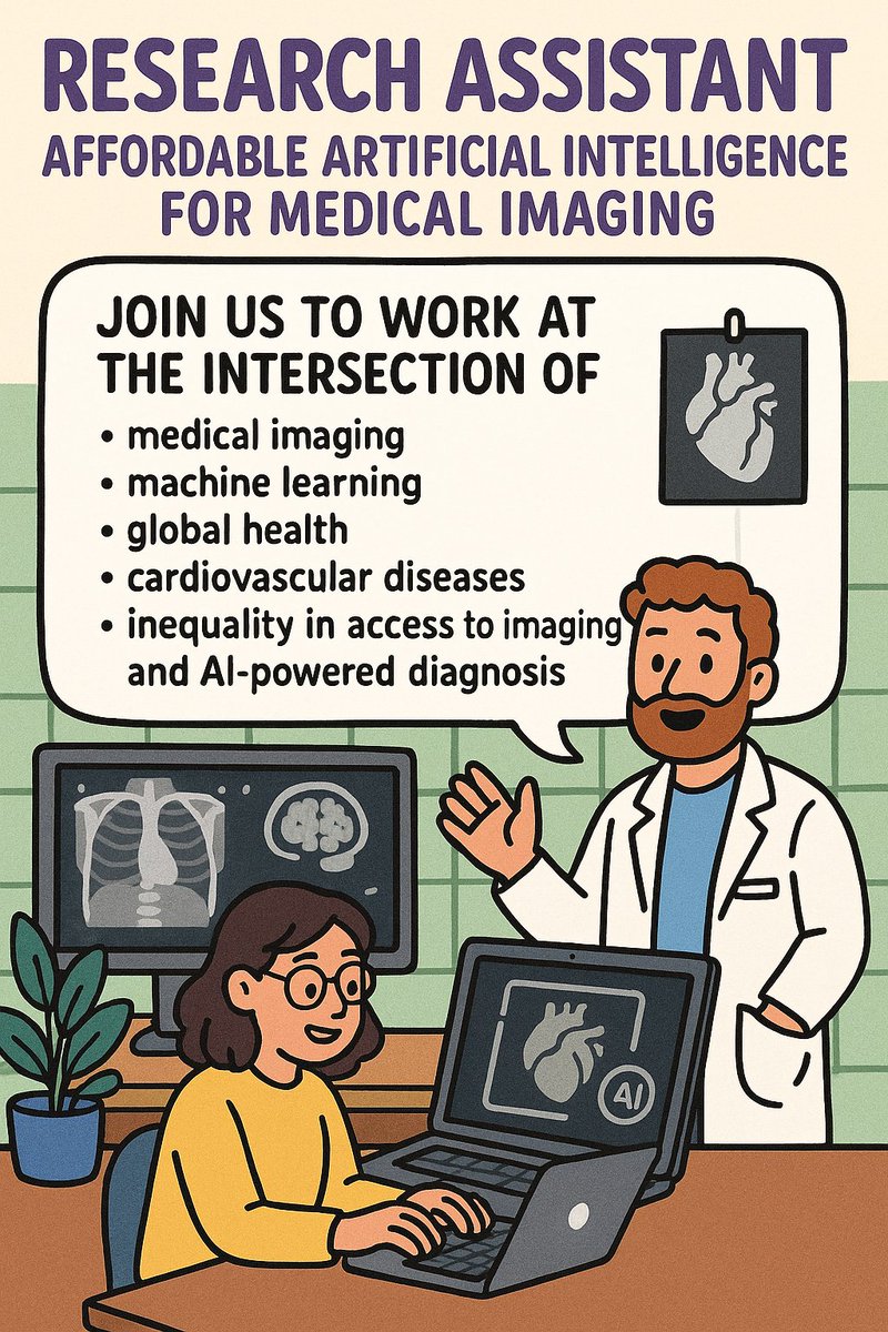 Bartek Papiez (@bwpapiez) on Twitter photo ⏳ Two more weeks to apply for a Research Assistant – Affordable Artificial Intelligence for Medical Imaging!
Deadline: 11th July 2025
More info:
lnkd.in/d9q9A2dW
<a href="/Oxford_NDPH/">Oxford Population Health (OxPop)</a> <a href="/bdi_oxford/">Big Data Institute</a> ⏳ Two more weeks to apply for a Research Assistant – Affordable Artificial Intelligence for Medical Imaging!
Deadline: 11th July 2025
More info:
lnkd.in/d9q9A2dW
<a href="/Oxford_NDPH/">Oxford Population Health (OxPop)</a> <a href="/bdi_oxford/">Big Data Institute</a>