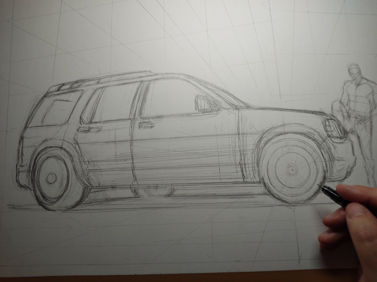 marcofodera's tweet image. #comics potevo ricalcare una foto della macchina, ma sono un po' sciocchino, e me la son disegnata a mano, tra l'altro, in una angolazione "inedita", cioè, senza usare la foto precisa. Non imitatemi, fatevi furbi, ricalcate a tutto spiano, se volete fare soldi facili.