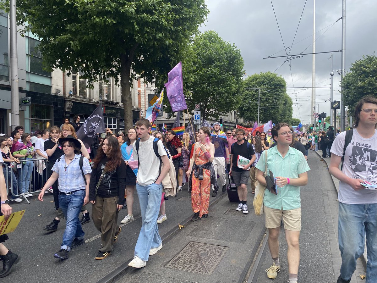 On the march on #pride in Dublin. It’s a protest this year as LGBTQI rights are under attack worldwide.
#transrights #Pride2025