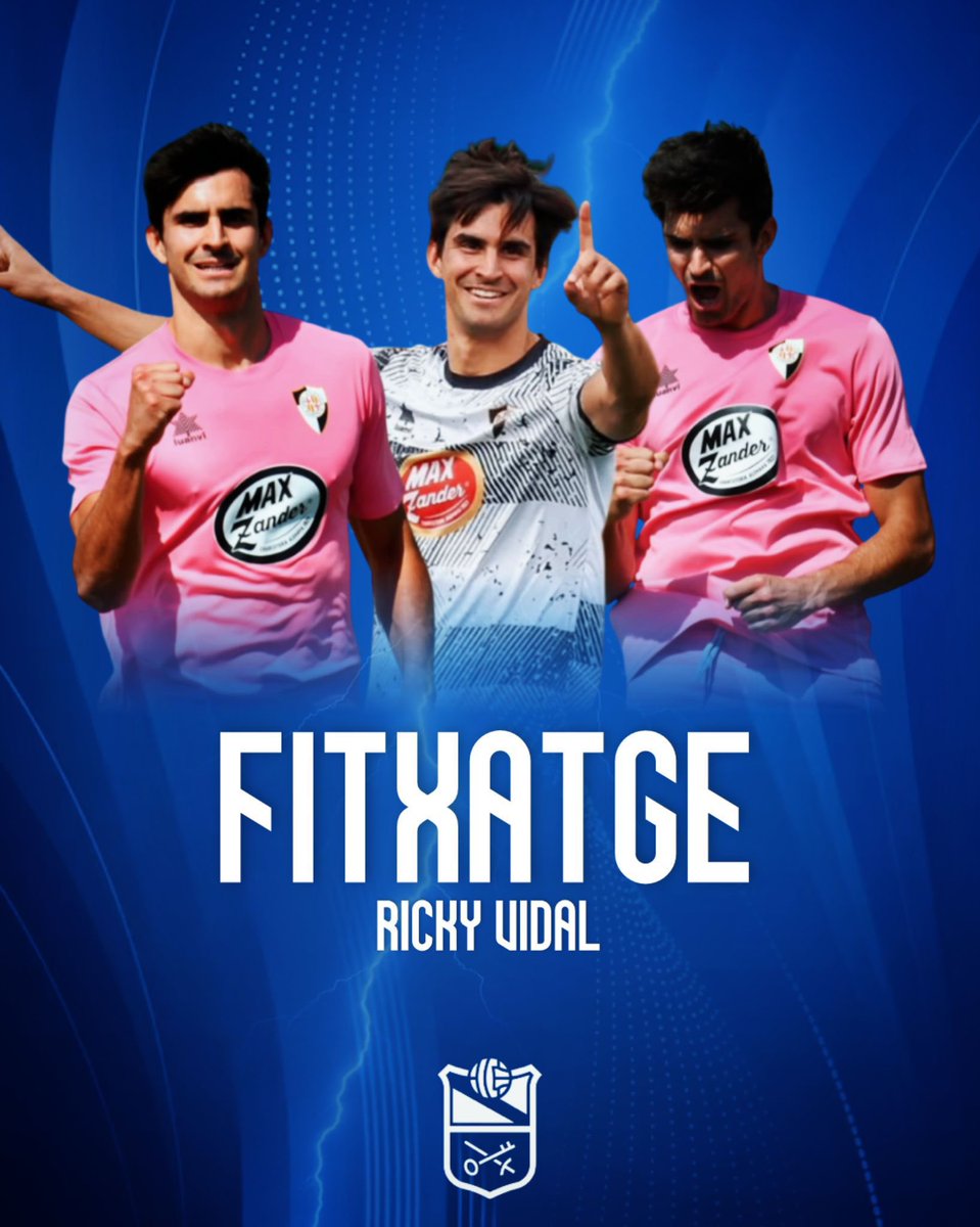 🔥 OFICIAL

Ricki Vidal, pólvora potablava 

Incorporem el davanter de 25 anys procedent de la UA Horta.

▶️ Ascens a 2a RFEF amb CE Europa 
▶️ 31 gols en 59 partits en les dues últimes temporada a Lliga Èlit.

Benvingut Ricki 🔵⚪️

#SomPotablava 🐓