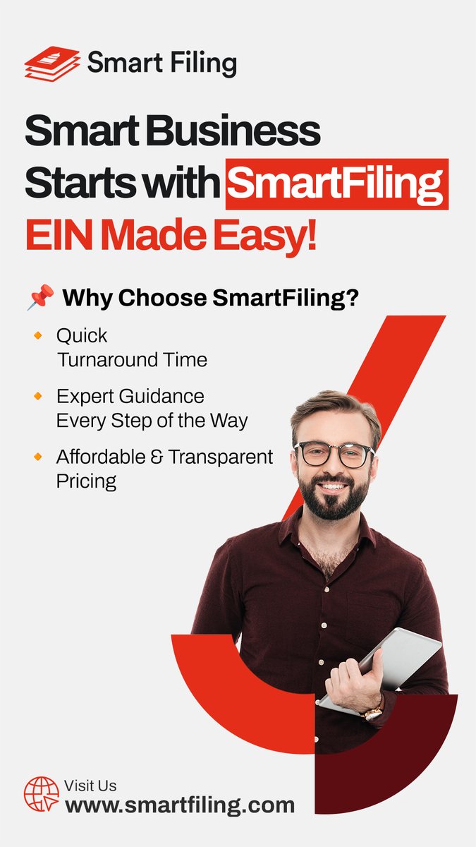 SmartFilingLLC's tweet image. Starting a business? ✅
You’ll need an EIN application to get your Federal Tax ID.
Skip the IRS maze — apply online in minutes with Smart Filing.
Fast. Simple. Reliable.

🔗 smartfiling.com/service/tax-id…
#EINapplication #SmallBusiness #TaxID #StartupTips