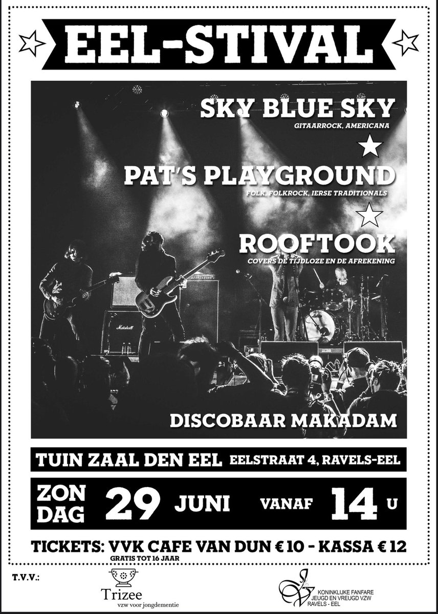 Muziek in Ravels-Eel. De Noorderkempen. Familiaal. Gezellig. Te betalen.