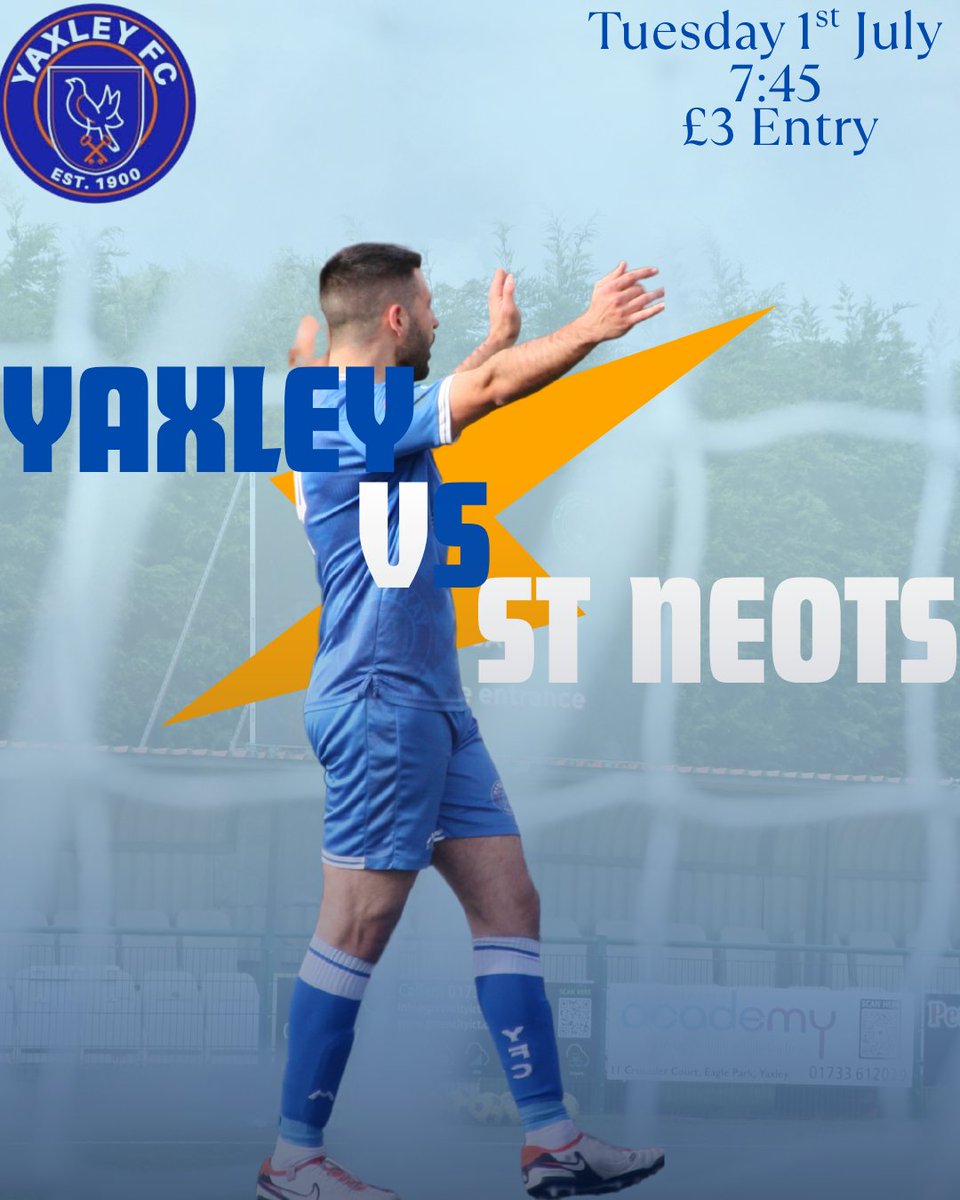 Yaxley Football Club (@yaxleyfootball) on Twitter photo JUST 3 DAYS TO GO!
We take on <a href="/StNeotsTownFC/">St Neots Town F.C. Official</a> in our first preseason fixture at APG Park on Tuesday 1st July at 7:45. Why not come on down?
The bar will be open and food will be available, tickets are just £3.
🎨 <a href="/DomPalingJourno/">Dom_Paling</a> JUST 3 DAYS TO GO!
We take on <a href="/StNeotsTownFC/">St Neots Town F.C. Official</a> in our first preseason fixture at APG Park on Tuesday 1st July at 7:45. Why not come on down?
The bar will be open and food will be available, tickets are just £3.
🎨 <a href="/DomPalingJourno/">Dom_Paling</a>