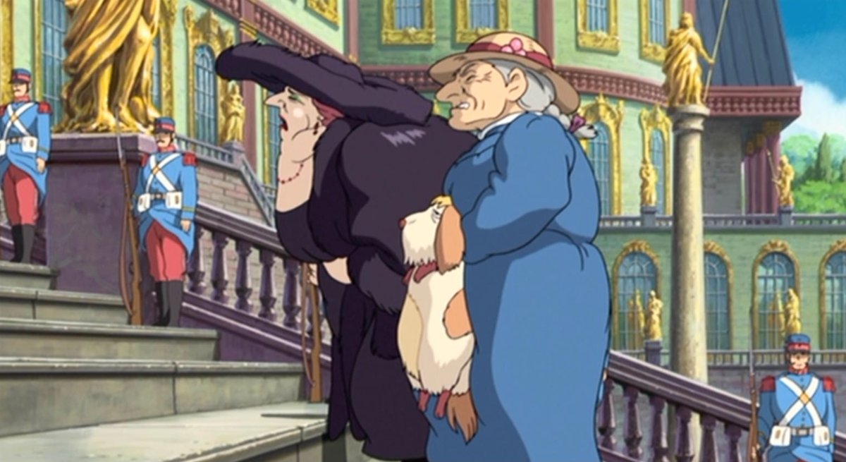 ハウルの動く城』でソフィーと荒れ地の魔女が階段を上るシーンは