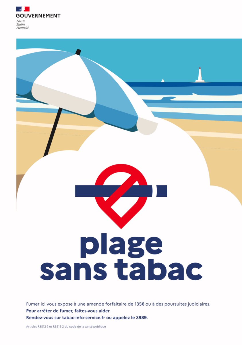 CaVautrin's tweet image. À partir de ce dimanche, de nouveaux espaces sans tabac seront officiellement instaurés partout en France. 🚭

Fumer sera désormais interdit dans plusieurs lieux extérieurs très fréquentés par les jeunes :
– les parcs et jardins publics ;
– les plages pendant la saison balnéaire