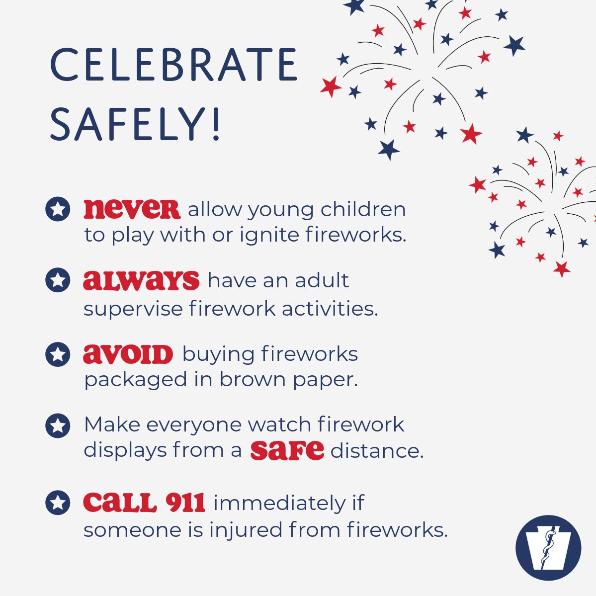 #July4th is right around the corner! Enjoy #fireworks safely with these tips + stay safe from injuries 🎆↓
