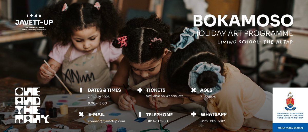 Looking for creative winter break fun for kids aged 7–15? Sign them up for a week-long art adventure at <a href="/JavettUP/">JavettUP</a>! Held inside the One and the Many exhibition, it’s all about connection, creativity &amp; self-discovery: shorturl.at/pGA9W.

#UniversityOfPretoria #JavettUP
