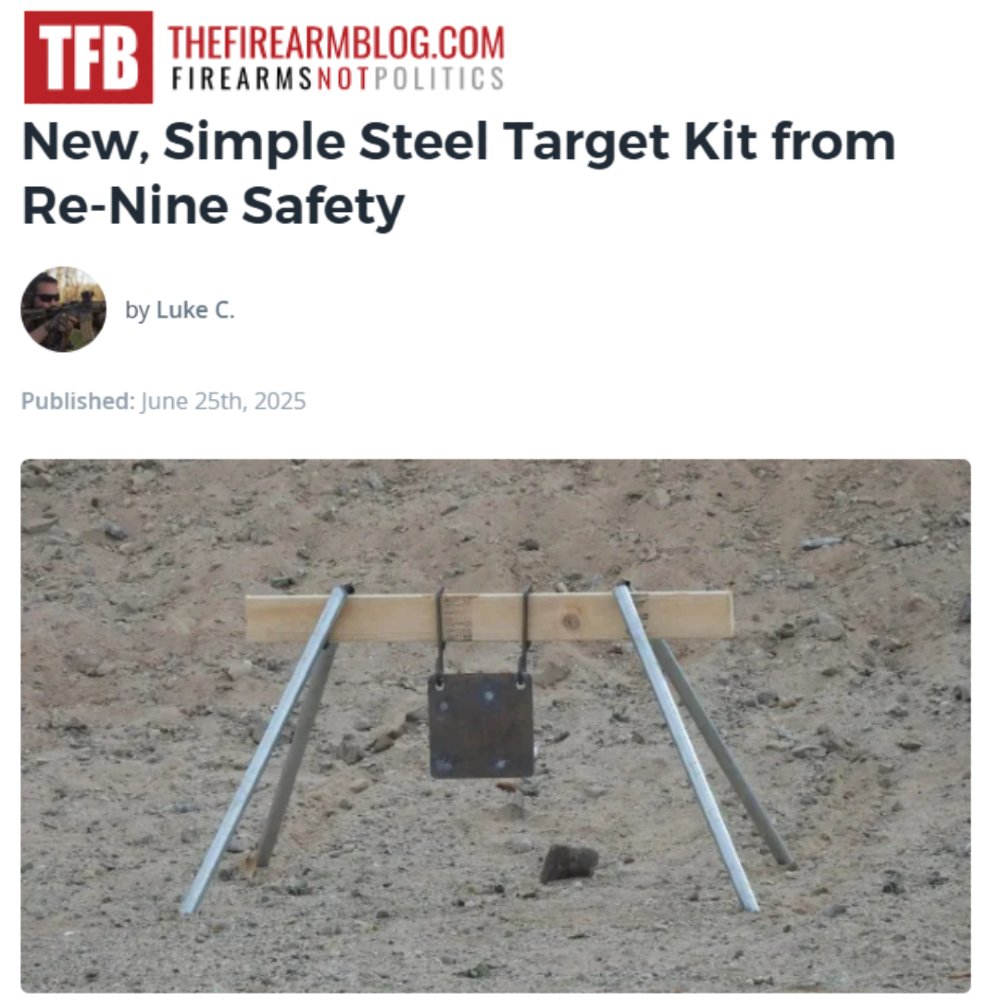 ReNineSafety's tweet photo. Thrilled to share this great post in The Firearm Blog by Luke Cuenco. We greatly appreciate the coverage for our New - Steel Target Kit.
#steeltarget #nra #nssf #welikeshooting #shootingtargets 
https://t.co/UYWWOb6Mel
@followers
@TheFirearmBlog 
@LukeCuenco https://t.co/OAf3FZsyvI