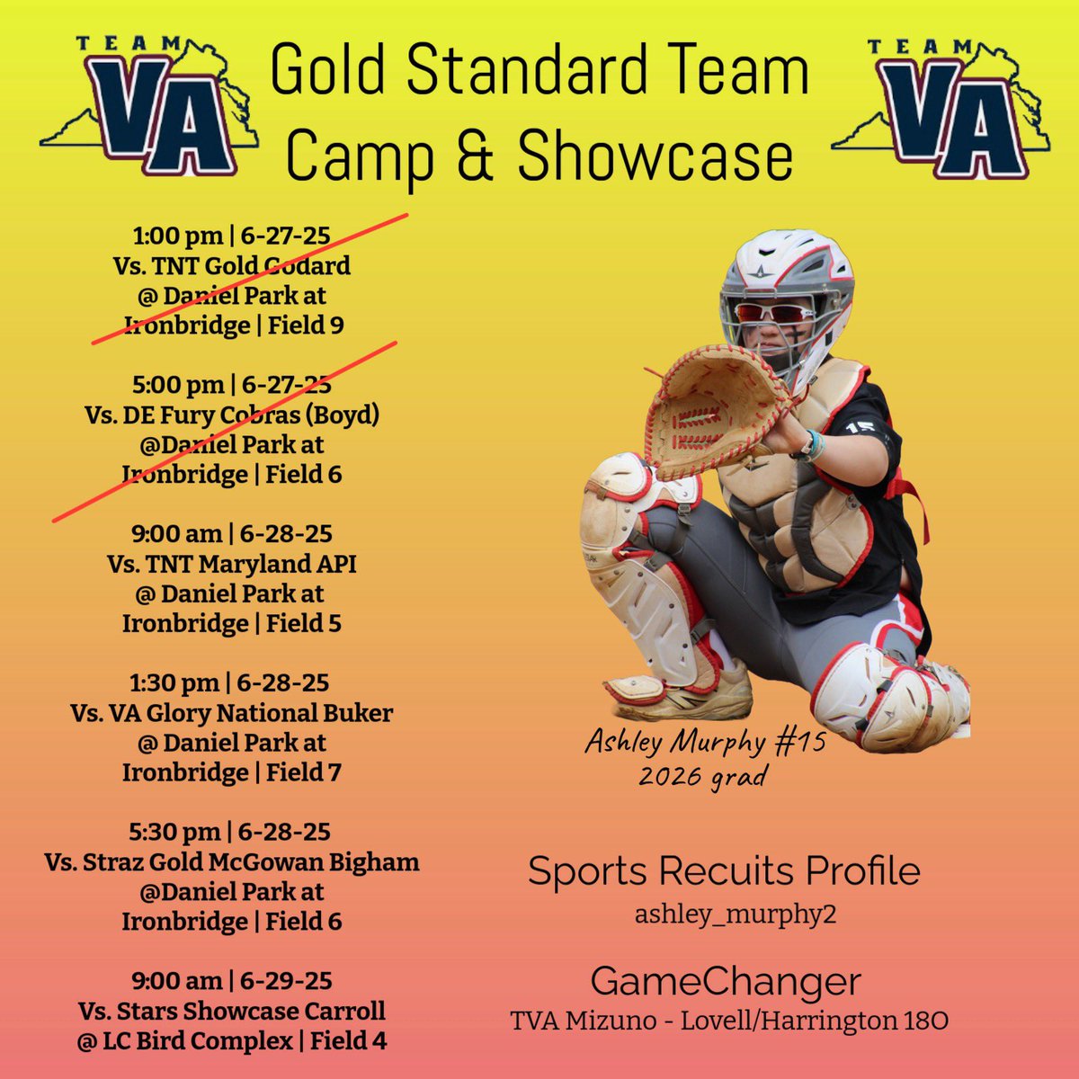 Can’t wait for the two days! <a href="/CameronKFagan/">Cameron Fagan</a> <a href="/RadfordSoftball/">Radford Softball</a> <a href="/team_lovell/">Team Virginia Mizuno -Lovell/Harrington 18U</a>
