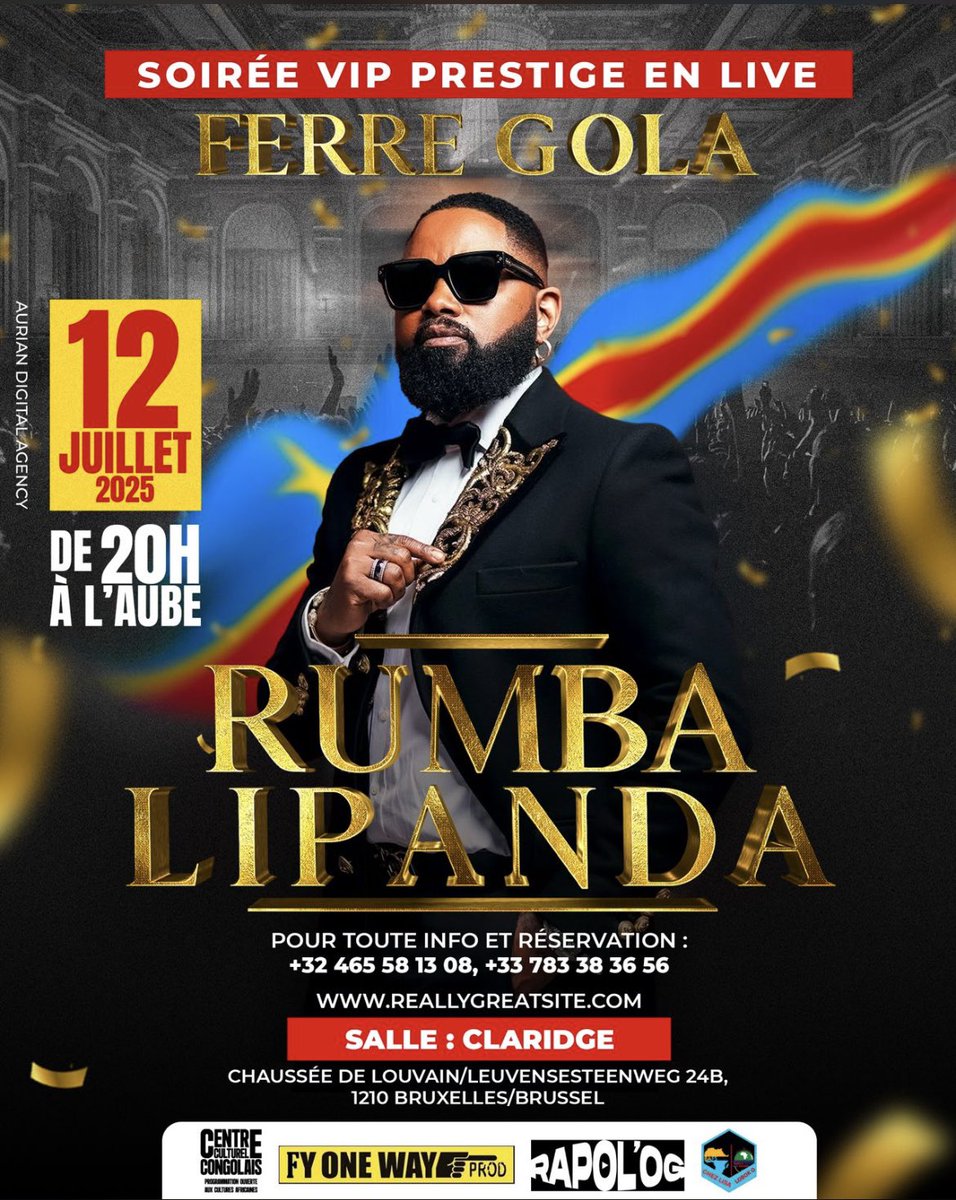 RUMBA LIPANDA le 12 Juillet à BRUXELLES 🇧🇪

La Billetterie est officiellement ouverte ‼️

Prenez rapidement vos places via ce lien 👇🏽

🎟️  billetterie.ticketeventroom.com/index.php?ev=G…