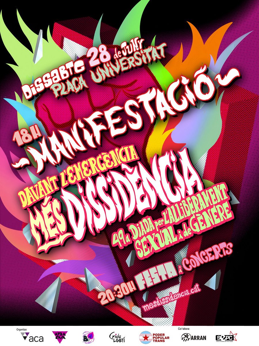 Ens sumem a la manifestació a Barcelona per l’alliberament sexual i de gènere. Avuí, 18h, Plaça Universitat.

Més detalls i altres activitats:
mesdissidencia.cat

Posarem taula de #Marx21, amb materials sobre alliberament LGTBI+, Palestina... 1/3