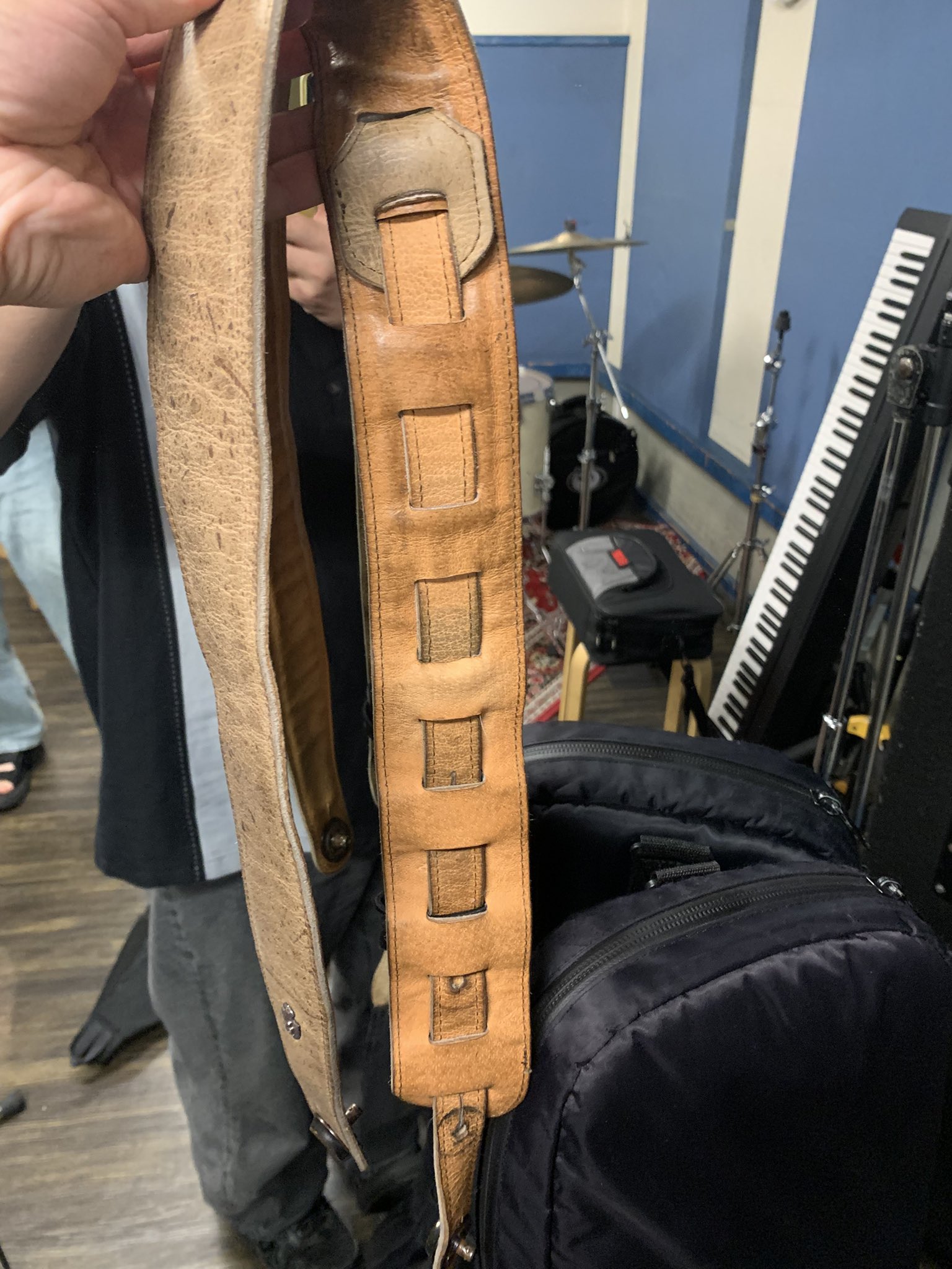 Grande uomo デニムストラップ チドリゴウシ 千鳥格子柄 ギター