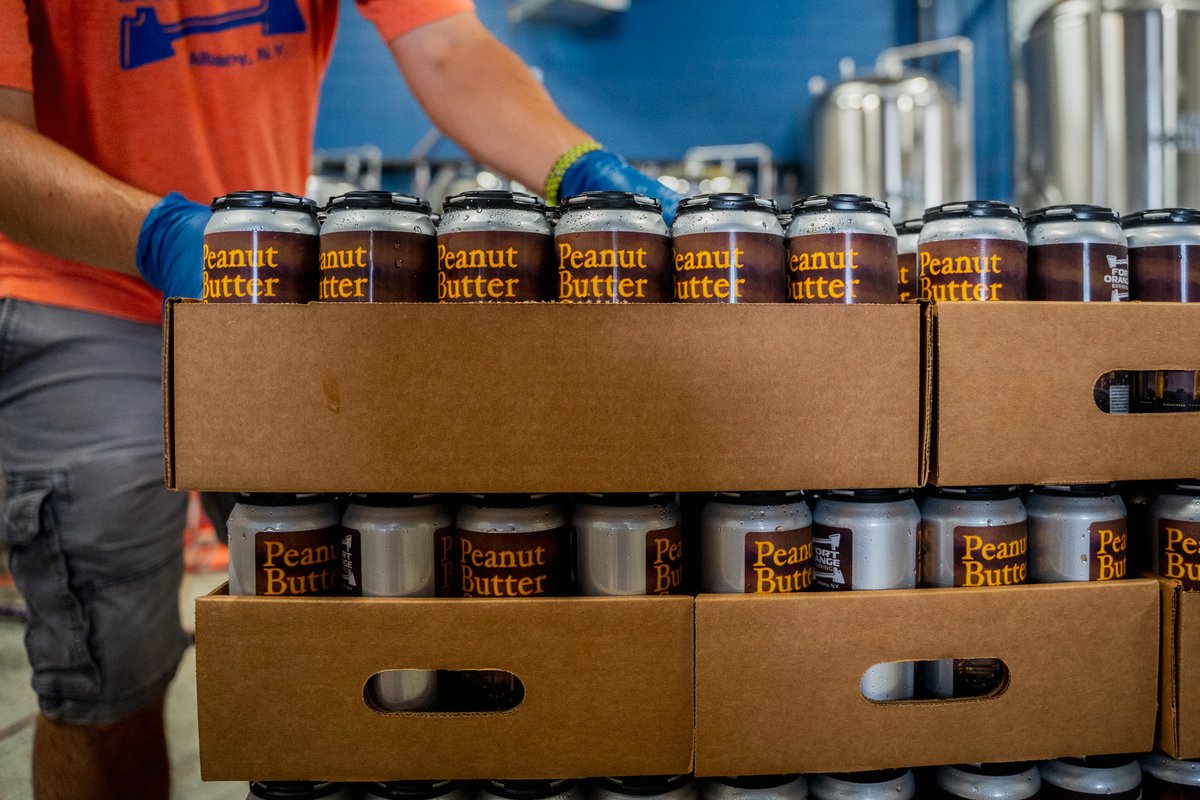 We’ve got cases stacked and ready to roll. Grab a pint in the taproom and take home a 4-pack (or two).
Freshly canned. Ridiculously good.🥜🍻

Taproom opens at 1pm with Bo Dizzlez Food Truck on site from 3pm-7pm.