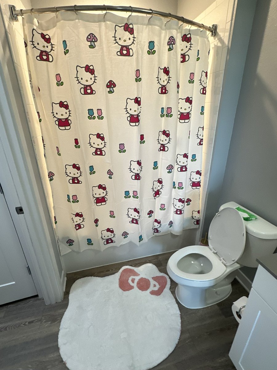 Hi
Now that I have a hello kitty bathroom now at home and i can say I’ve never been happier 💕💕💕💕