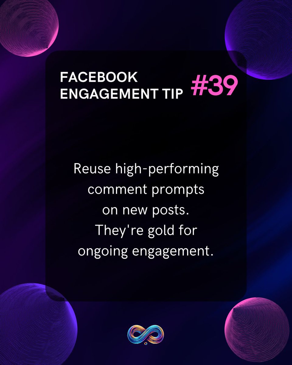 infinityengager's tweet image. If a comment prompt worked once, it’ll probably work again.

💡 Reuse high-performing comment prompts on new posts. They’re gold for ongoing engagement.

That one question that sparked 50+ replies last month?
🔁 Bring it back with a new image.
🔁 Rephrase it slightly for a…