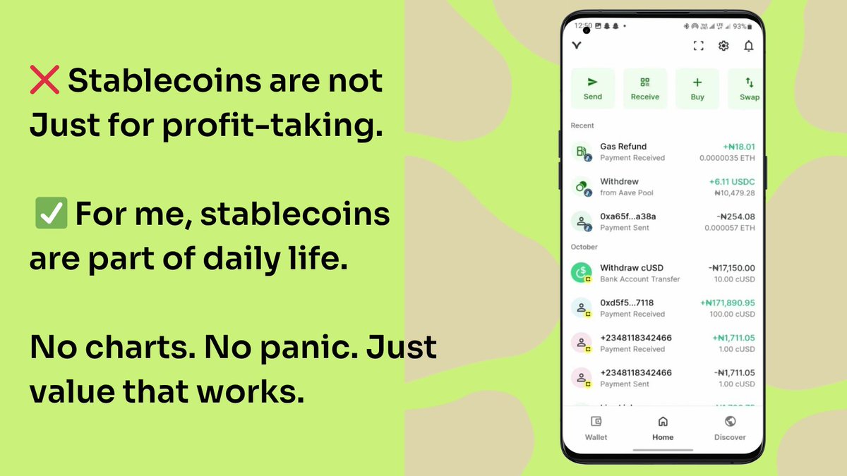 Most people use stablecoins just for trading.

Me? I use them every day, to send money, support family, and grow my savings.

Here’s how <a href="/Valora/">Valora</a> makes stablecoins actually useful in real life 👇
#Valora #Stablecoins #Web3ForEveryone