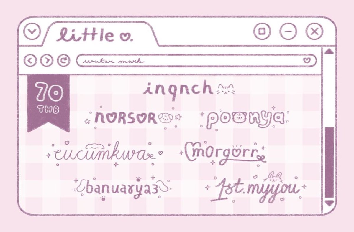 littleocms's tweet photo. -`ღ´- รับทำลายน้ำ เครดิตแปะรูป คิวว่างค่ะ 👏🏻

ʕ”̮ॽु⋆⁺₊⋆ ♡̷̷̷ ┈┈┈ feel free to dm me! 

#ลายน้ำ #รับออกแบบ #ออกแบบลายน้ำ #รับออกแบบลายน้ํา #รับทําลายน้ํา  #คอมมิชชั่น https://t.co/eJBau4p7Ew