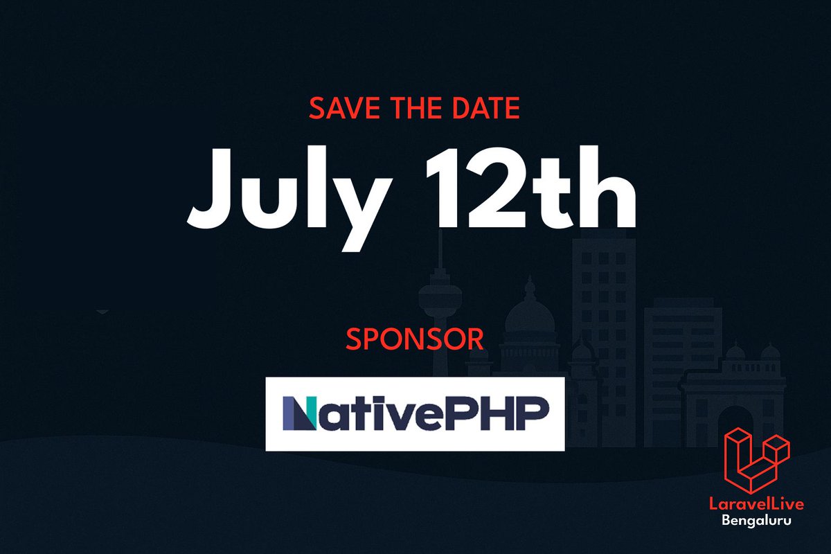 Super pumped to share that our next meetup is being sponsored by NativePHP 🎉

July 12th - Save the date.

Venue and speakers to be announced soon.