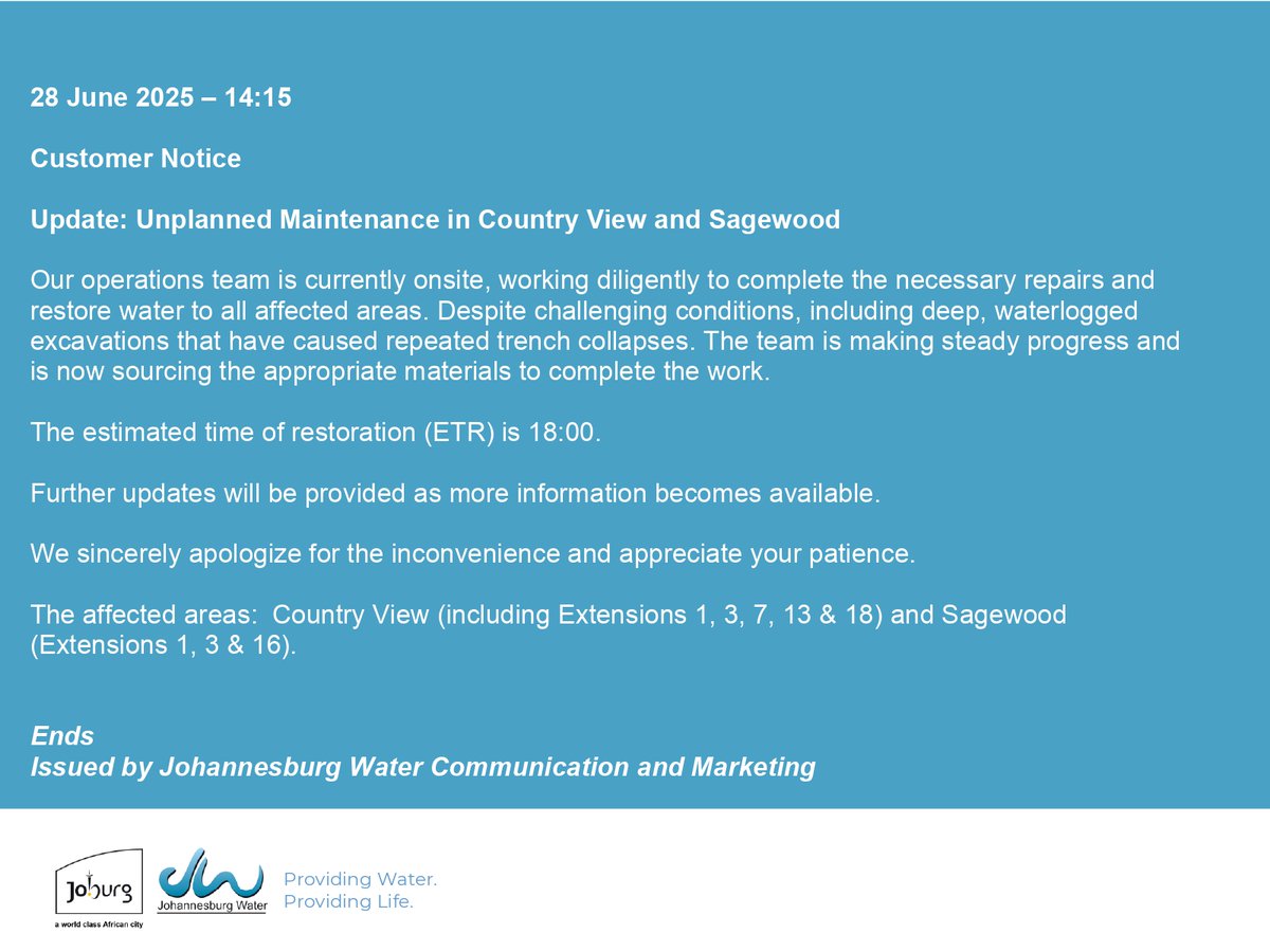 Johannesburg Water tweet media