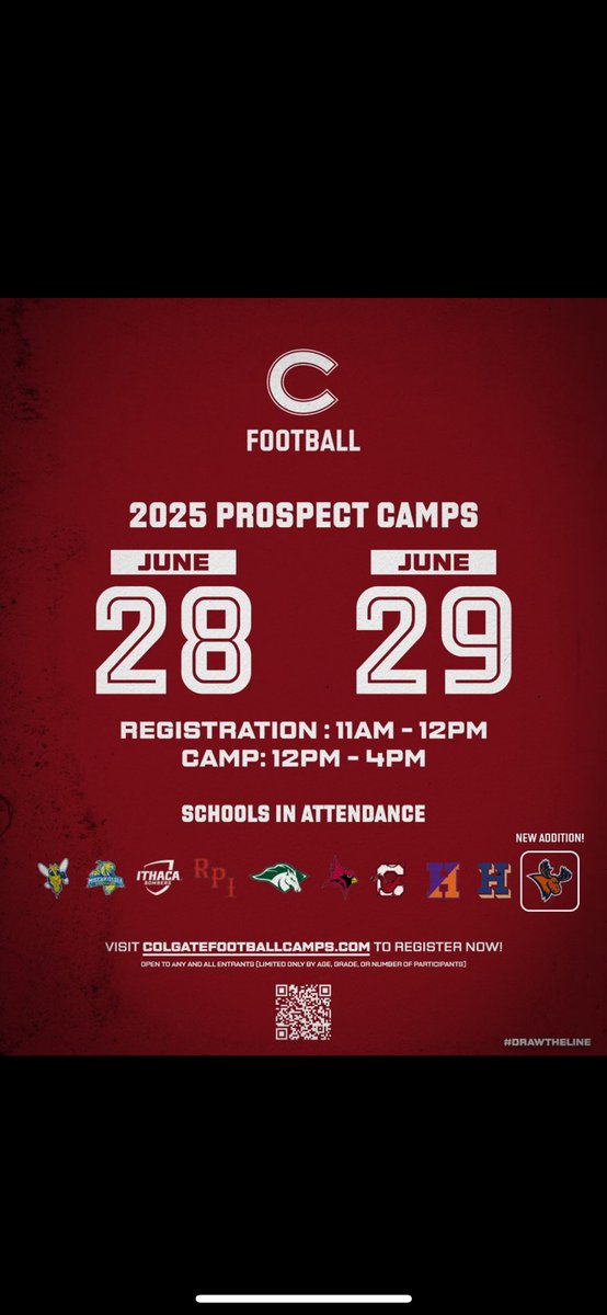 Alessandro Sanchez (@_alessandro_1_) on Twitter photo Fired up to be at the <a href="/ColgateFB/">Colgate Football</a> camp today.
<a href="/okingcoach/">Coach Omar King</a>
<a href="/CoachGerbino/">Joe Gerbino</a>
<a href="/Coach_Segala/">Brees Segala</a>
<a href="/CoachRMoore34/">Coach Randi Moore</a>
<a href="/CoachMash2/">Coach Deon Mash</a>
<a href="/KJMcDonough/">Kevin McDonough</a>
<a href="/CoachBarbieri/">Rob Barbieri</a>
<a href="/benchmason42/">Coach Mason</a> Fired up to be at the <a href="/ColgateFB/">Colgate Football</a> camp today.
<a href="/okingcoach/">Coach Omar King</a>
<a href="/CoachGerbino/">Joe Gerbino</a>
<a href="/Coach_Segala/">Brees Segala</a>
<a href="/CoachRMoore34/">Coach Randi Moore</a>
<a href="/CoachMash2/">Coach Deon Mash</a>
<a href="/KJMcDonough/">Kevin McDonough</a>
<a href="/CoachBarbieri/">Rob Barbieri</a>
<a href="/benchmason42/">Coach Mason</a>