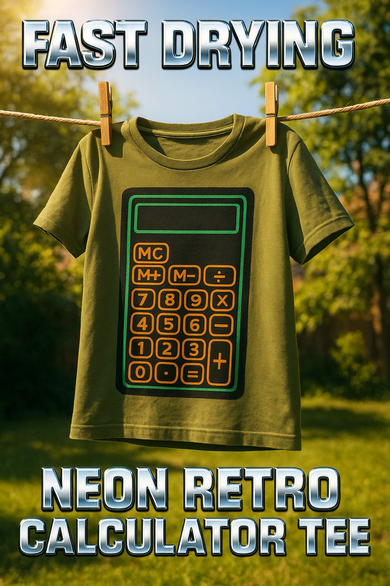 designdelight24's tweet image. Unisex Organic Cotton Neon Retro Calculator Tee | planet-kind durability in a neon-retro graphic that actually lasts. Tap link👇 designdelightstudio.myshopify.com/products/unise… #Fashion #OrganicCotton #RetroTee #GenZStyle #EcoFriendly #CalculatorTee #Streetwear #ShopSmall