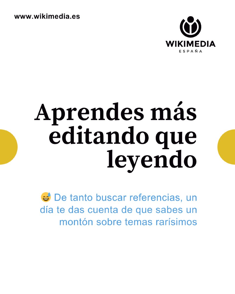 wikimedia_es's tweet photo. #WikiTips | Editar Wikipedia no es solo “añadir datos”... Es aprender, colaborar, contrastar, y a veces… debatir con pasión.
.
Aquí te decimos lo que no se suele conocer sobre ser wikipedista. 👇 ¡Mira y dime si te ha pasado!
.
#Wikipedia #WikimediaEspaña #ConocimientoLibre https://t.co/WKR0Dil10A