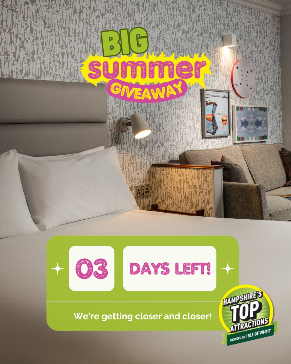 Three days left! 🤩 

We're getting closer to launching our BIG Summer Giveaway! Get ready to make some unforgettable memories right here in Hampshire! 🙌 

Make sure you are signed up to our email list so you don't miss a giveaway: …shireattractions.us10.list-manage.com/subscribe?u=1a…

#hantstopdaysout