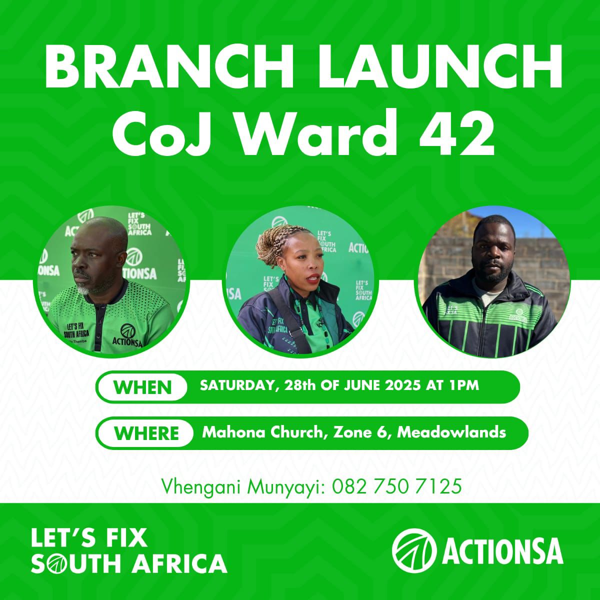 ActionSA_GP's tweet photo. Morethetho o tsoela pele. As we continue engaging communities on the ground, more and more residents are joining our membership ranks.
Today, we're launching Wards 67, 42 and 130 in Johannesburg in preparation for the local government elections
#GautengGettingGreener
#OnlyActionWillFixSA