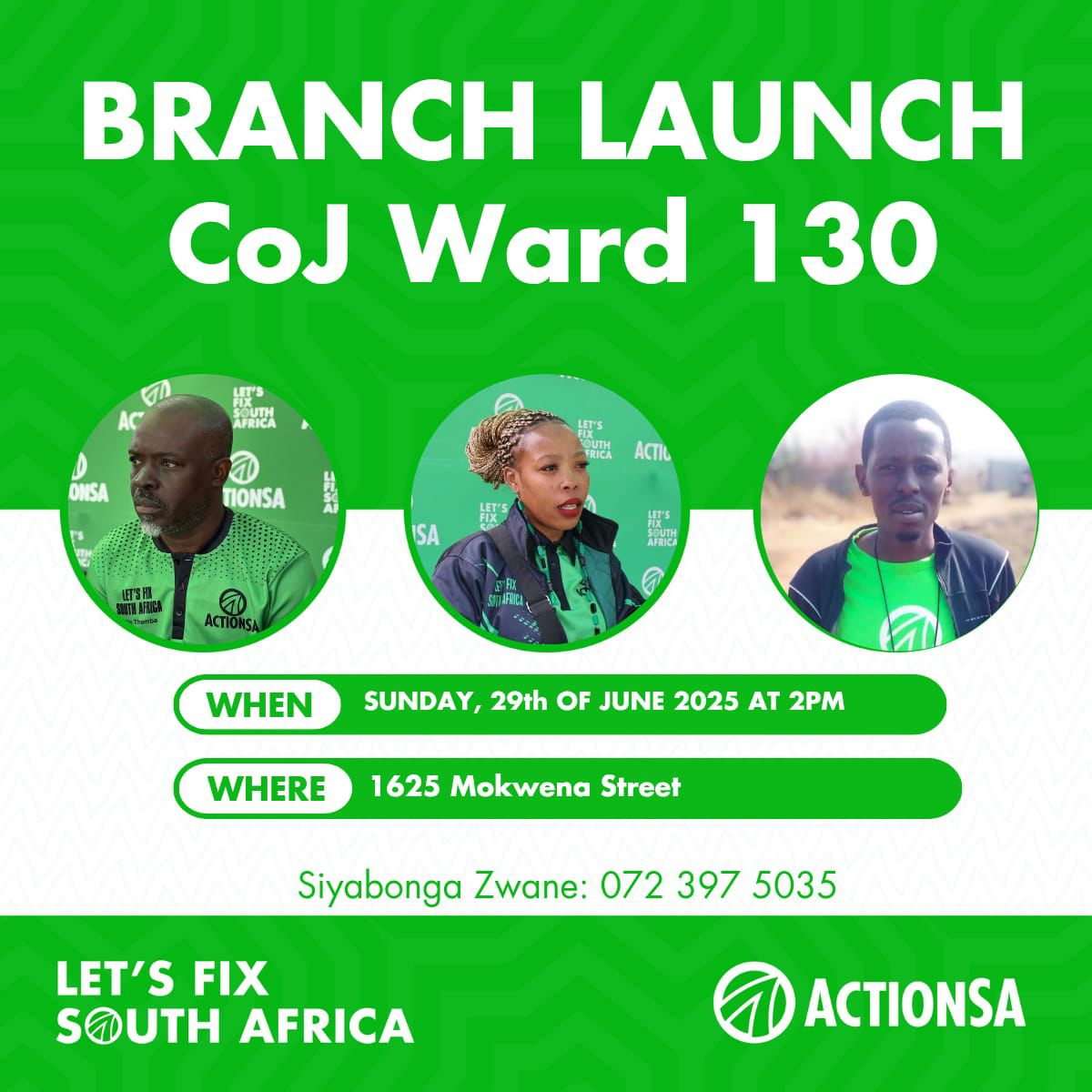 ActionSA_GP's tweet photo. Morethetho o tsoela pele. As we continue engaging communities on the ground, more and more residents are joining our membership ranks.
Today, we're launching Wards 67, 42 and 130 in Johannesburg in preparation for the local government elections
#GautengGettingGreener
#OnlyActionWillFixSA