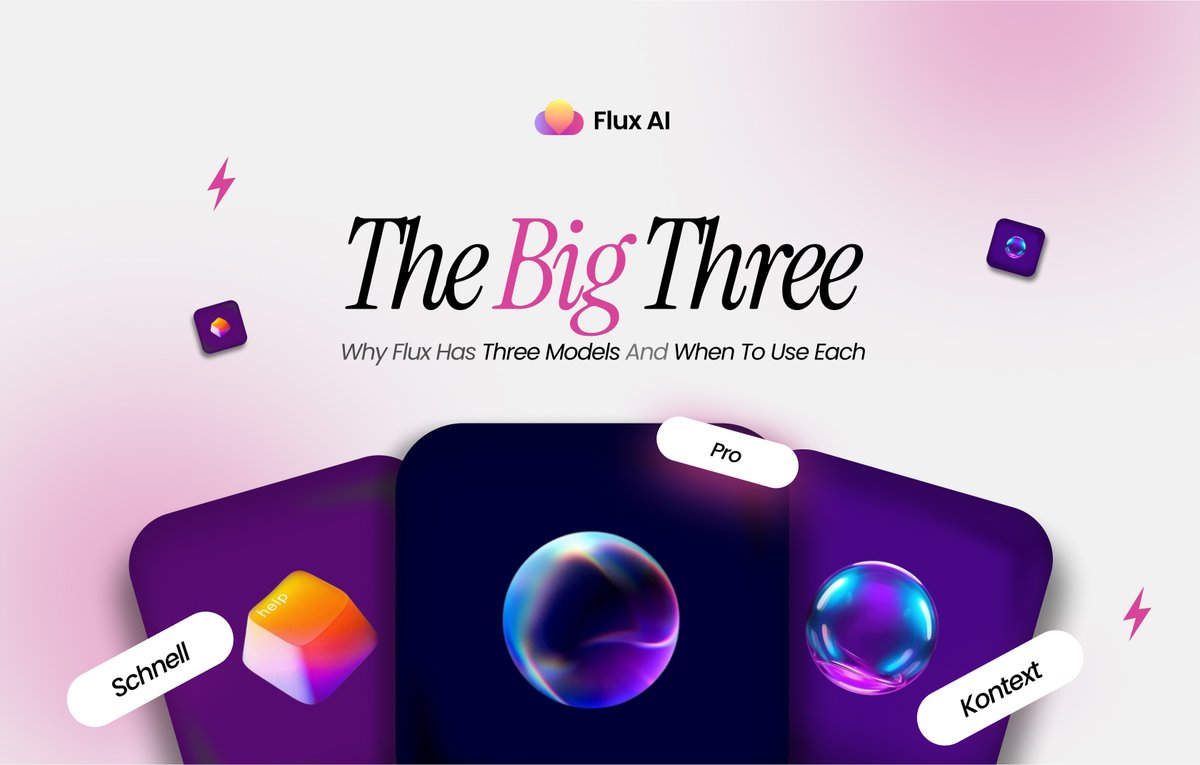 Fluxai_Ai's tweet photo. Why FluxAi Has Three Models and When to Use Each

The team behind Flux AI works day and night to see to the overall needs of our uses (you). In the process they came up with an idea, "How about we make a concept that doesn't provide only one model", but three.

Why?? because creativity has different phases.

Now listen, Each model in FluxAi is optimized for a different stage of creative exploration.

Here’s how to think about them:

🔥 Schnell → Great for ideation. Fast, loose, generative. Think: early sketching.

🔥 Pro → Used for polish. Better detail, stronger structure. Think: presentation-ready visuals.

🔥 Kontext → Built for evolution. Make edits, blend ideas, change what needs changing without starting over.

FluxAi lets you switch between these in seconds. boosting Your creative workflow as well as overall productivity.

Try mixing models mid-session and feel the difference → https://t.co/cHIKb0Wdt7