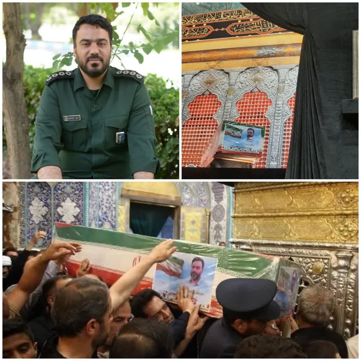 bahare_Strong's tweet image. 🌹 تشییع پیکر پاک ش🥀هید حسن مهدی پور از پاسداران سازمان بسیج مستضعفین که در حم*له رژ*یم صه*یونی به شه🥀ادت رسید در حرم مطهر حضرت فاطمه معصومه سلام الله علیها
#مردم_حسینی
#بدرقه_90میلیونی