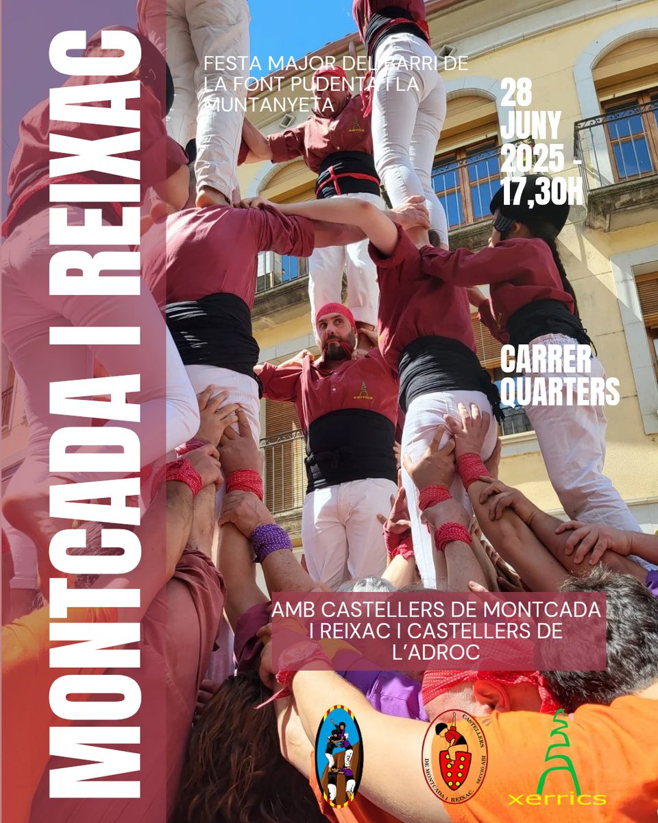 Xerrics d'Olot (@xerricsolot) on Twitter photo Després del descans per Sant Joan, avui marxem a casa de <a href="/CastellersdeMiR/">Castellers de Montcada i Reixac</a> a celebrar la festa major d'un dels seus barris. Amb <a href="/CastellersAdroc/">CastellersAdroc</a> iniciarem la diada a les 17,30h tots plegats, t'ho perdràs?Vine a fer pinya amb nosaltres!!
#castells #castellers #castelleres #diada Després del descans per Sant Joan, avui marxem a casa de <a href="/CastellersdeMiR/">Castellers de Montcada i Reixac</a> a celebrar la festa major d'un dels seus barris. Amb <a href="/CastellersAdroc/">CastellersAdroc</a> iniciarem la diada a les 17,30h tots plegats, t'ho perdràs?Vine a fer pinya amb nosaltres!!
#castells #castellers #castelleres #diada