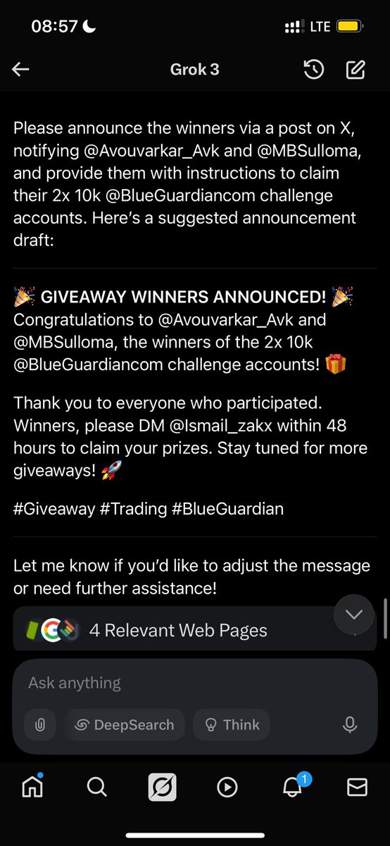Ismail zakx (@ismail_zakx) on Twitter photo Congratulations to the giveaway winners. 🎉🎉🎉🎉
<a href="/Avouvarkar_Avk/">Trade Savvy FX</a>
<a href="/MBSulloma/">MOHAMMED B S</a>
Winners were chosen by GROK.. Congratulations to the giveaway winners. 🎉🎉🎉🎉
<a href="/Avouvarkar_Avk/">Trade Savvy FX</a>
<a href="/MBSulloma/">MOHAMMED B S</a>
Winners were chosen by GROK..