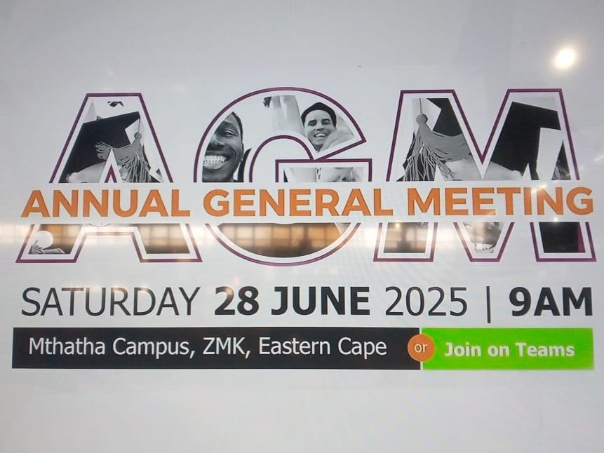Walter Sisulu University is today hosting its Annual General Meeting of Convocation at the Mthatha Campus, Zamukulungisa Site.
The AGM also marks a significant milestone as members of Convocation prepare to vote in a new leadership. 
Link for the AGM: bit.ly/40wd9px