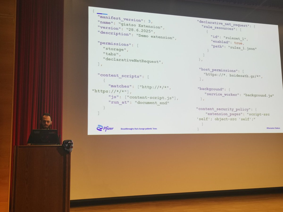 Olga Angelopoulou (@olgaangel) on Twitter photo On track 1 <a href="/BSidesAth/">Security BSides Athens</a> The Browser Extension Blind Spot: A Growing Attack Surface with A. Giatsos On track 1 <a href="/BSidesAth/">Security BSides Athens</a> The Browser Extension Blind Spot: A Growing Attack Surface with A. Giatsos