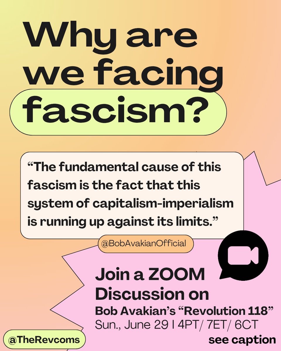 therevcoms's tweet image. Discuss: "This system has brought forth Trump/ MAGA fascism: People, in their millions, must put an end to this fascist regime- -NOW-before it is too late!" from @BobAvakian

"Why are we facing fascism?"
Sunday, June 29 
4PT/ 7ET
REGISTER: bobavakianofficialeverywhere.org/events

#SquidGame3