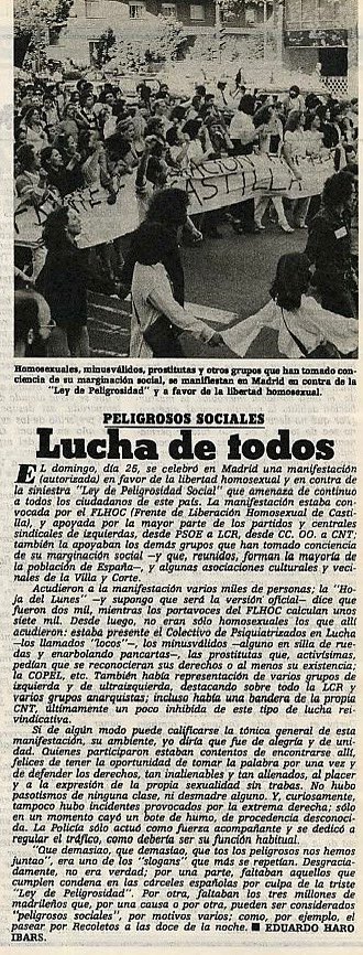 Castiradio's tweet image. Primera manifestación del orgullo en Madrid en 1978.

No te olvides de dónde vienes