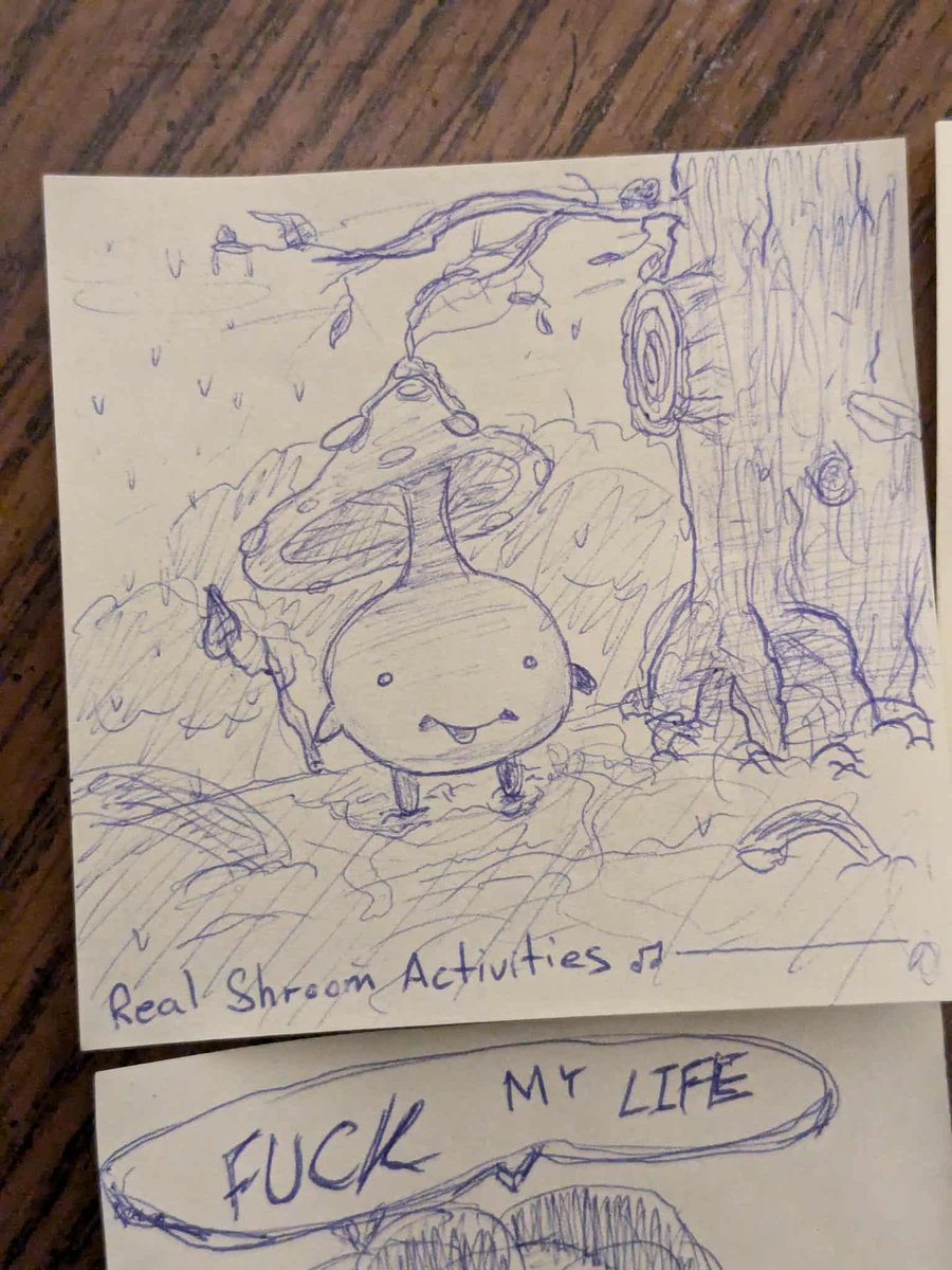 Little mushroom man work doodle