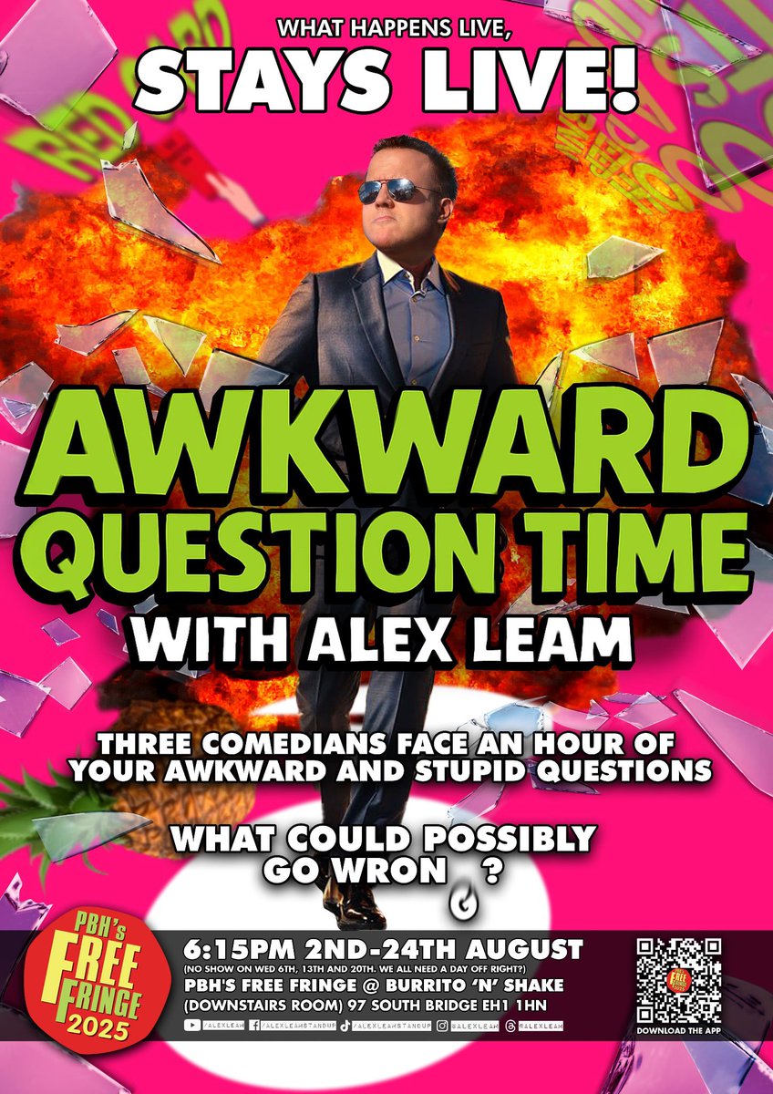 @alexleam.bsky.social (@alexleam) on Twitter photo Dear <a href="/MMargolyes/">Miriam Margolyes OBE</a>
I see you’re in Edinburgh this August. I’m being very cheeky and trying to get really big guests on my panel show Awkward Question Time.
Details below, want to come and play? Dear <a href="/MMargolyes/">Miriam Margolyes OBE</a>
I see you’re in Edinburgh this August. I’m being very cheeky and trying to get really big guests on my panel show Awkward Question Time.
Details below, want to come and play?
