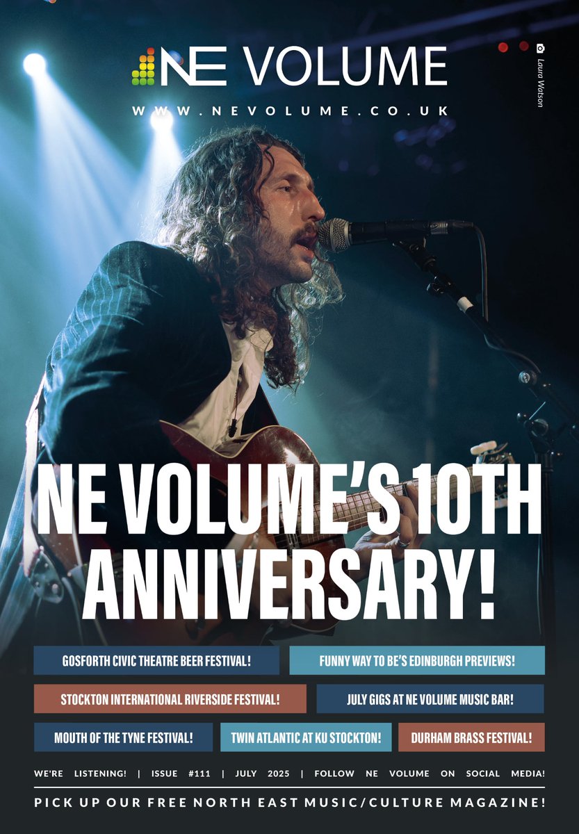 nevolume's tweet image. It's our 10th birthday! This edition is really a thank you to anybody who has ever picked up a copy or been involved in any edition in some way. Read the brand new July edition now FOR FREE: nevolume.co.uk/magazine/issue… - or pick up a physical copy in a music/arts outlet near you.