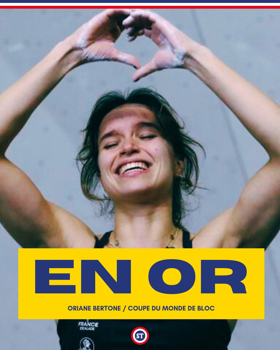 🇫🇷 ORIANE BERTONE REMPORTE LA COUPE DU MONDE DE BLOC ❤️

Première historique pour notre jeune tricolore de 20 ans après un nouveau podium à Innsbruck 🥇

Tellement mérité pour notre prodige de l'escalade 👏